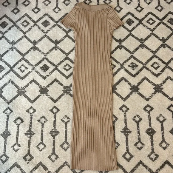Princess Polly Midi Bodycon Dress Sz S/M Tan/Beige Color - Picture 5 of 5